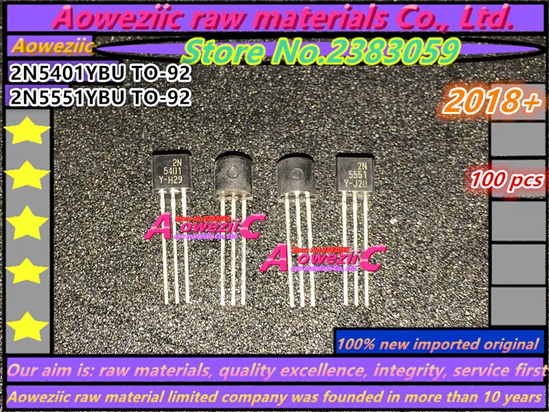 Aoweziic+ новая импортная оригинальная 2N5401YBU 2N5401 2N5551YBU 2N5551 TO-92 низкая Мощность транзисторный Триод
