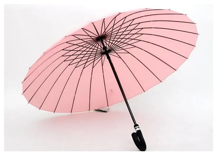 Зонт от солнца цветные длинные зонты с 24 ребрами для гольфа прямой длинной ручкой