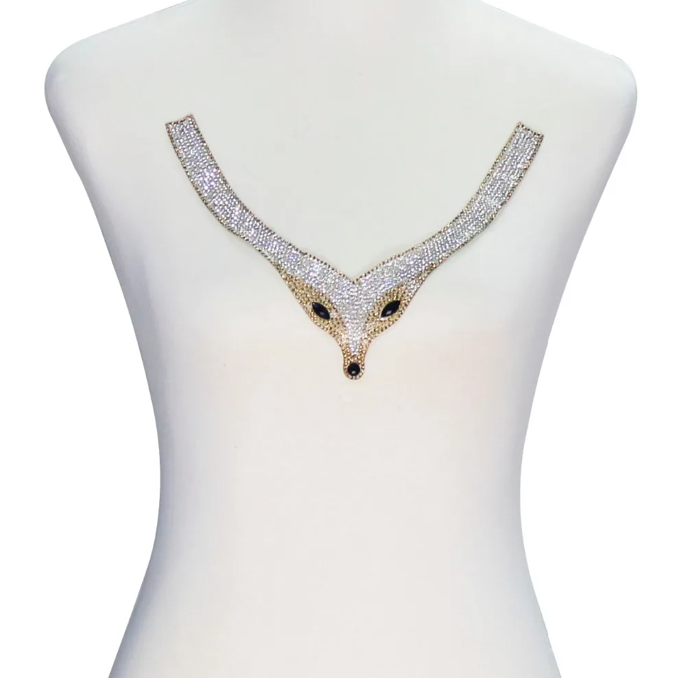 10 шт F воротник Утюг на нашивки с бисером украшением в виде кристаллов Аппликация