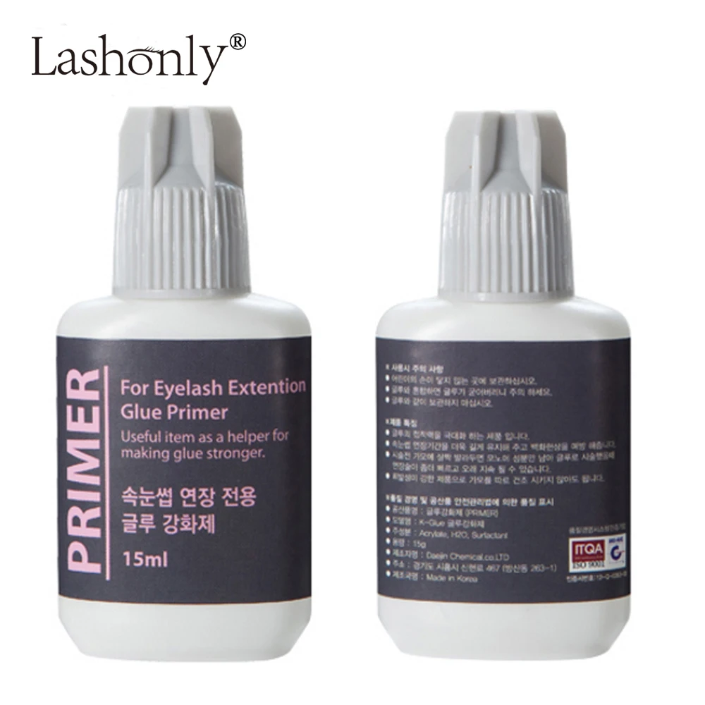 Клей праймер Lashonly 15 мл используемый на корнях накладных ресниц делает клей для