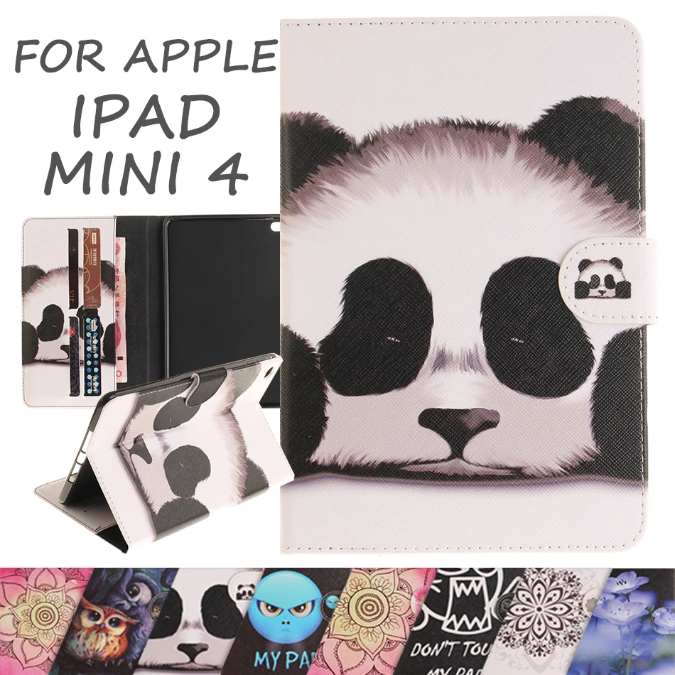 Для Apple Ipad Mini 4 Чехол Panda кожаный чехол портмоне с подставкой изображением