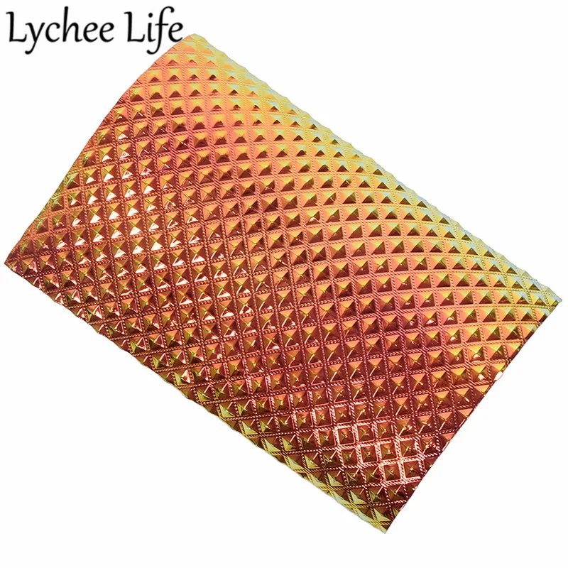 Lychee Life A4 Переливающаяся кожаная ткань цветная PU голографическая Ткань DIY