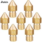 Aokin 5 шт. насадка MK8 0,4 мм 0,3 мм 0,5 мм 0,8 мм Медная головка латунь M6 резьба 1,75 мм 3,0 мм Насадка для экструдера 3D-принтера