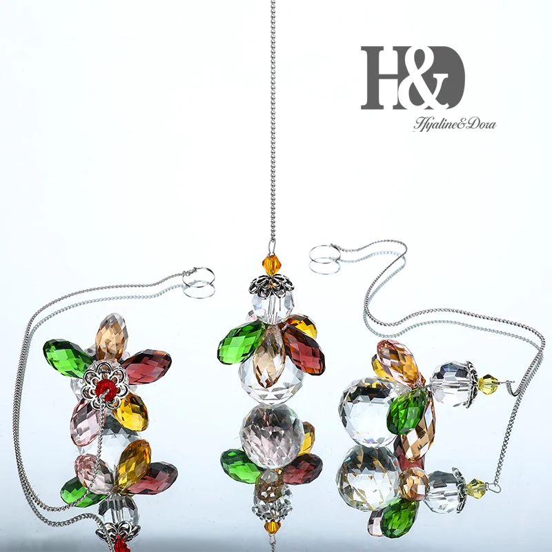 H&ampD Hanging Crystal Angel Suncatcher Chakra Rainbow Maker Guardian Ornament Window Decor Home Wedding Favors Pack of 3 | Дом и сад