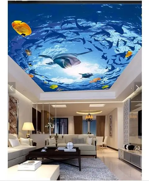 

Пользовательские фото обои, 3d фотообои, Океанский дельфин, солнечный свет, стерео потолок, Френки, 3d обои для гостиной, Декор