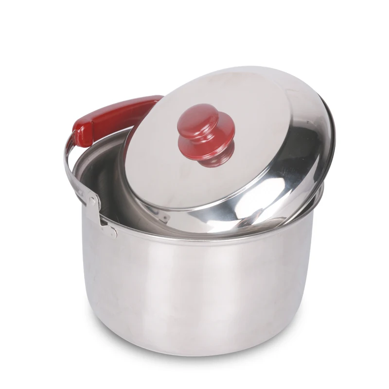 26 см ручная Бытовая кастрюля из нержавеющей стали с крышкой плоская Нижняя