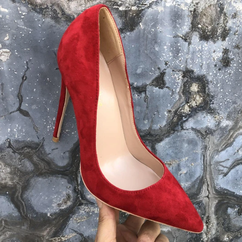 Женские туфли лодочки без застежек с острым носком на каблуке Размеры 35 43