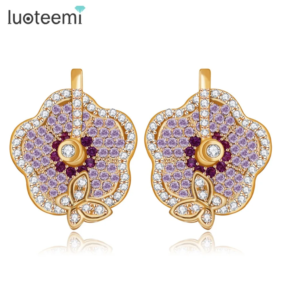 Luoteemi новые элегантные ювелирные изделия микро проложили фиолетовый красный ясно
