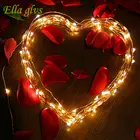 Медные светодиодные фонари, работающие от батарейки CR2032, 2 м, 20 микро светодиодных гирлянд для украшения вечеринки и свадьбы