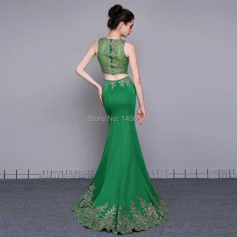 Реальные фотографии из двух частей зеленые платья На Выпускной Vestidos De Graduacion Junior Длинные вечерние платья сексуальные женские вечерние платья