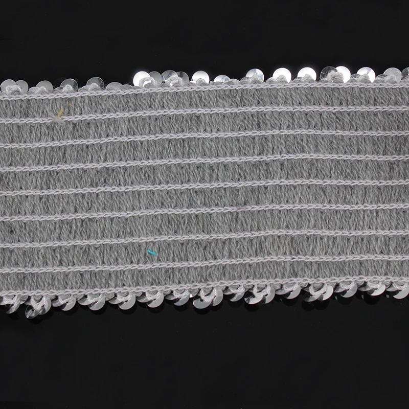 10 ярдов 9 ряд бисерные серебряные блестки эластичная Эластичная отделка Кружева