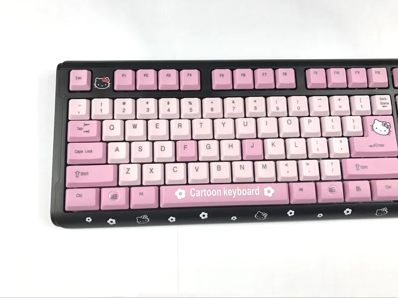 Высокое качество милый мультфильм рисунок Hello Kitty USB Проводная клавиатура любовь