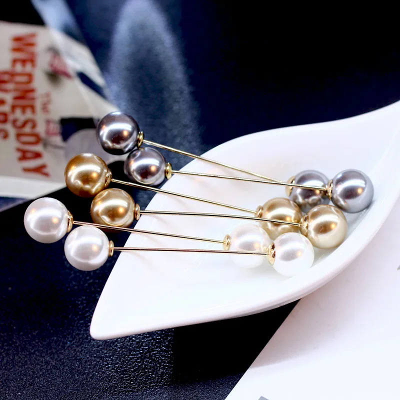 Брошь с искусственным жемчугом в Корейском стиле 1 пара булавка для шелкового
