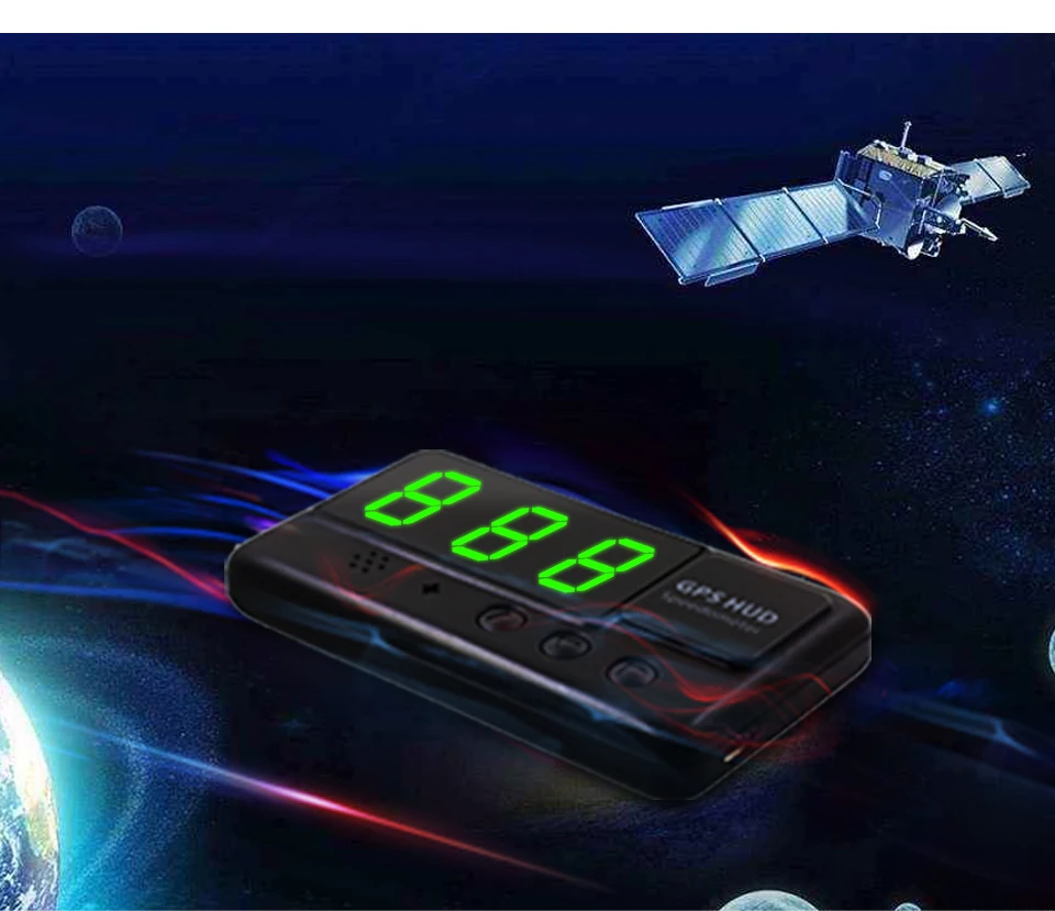 Vjoycar C60 Универсальная автомобильная HUD GPS Скорость ometer Head Up Дисплей лобовое стекло Digital Скорость проектор overspeed сигнализации для всех транспортных средств