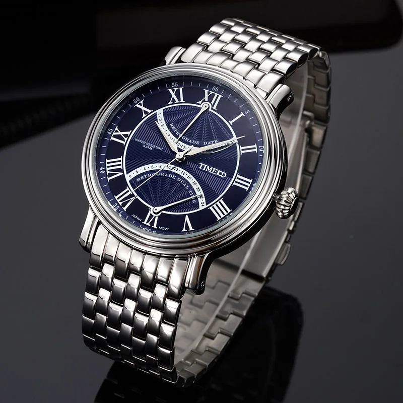 

New Arrival Fashion Time100 Famous Brand Full Steel Wristwatch British Classical Roman Numerals Men Quartz Watches #W80005G.01A