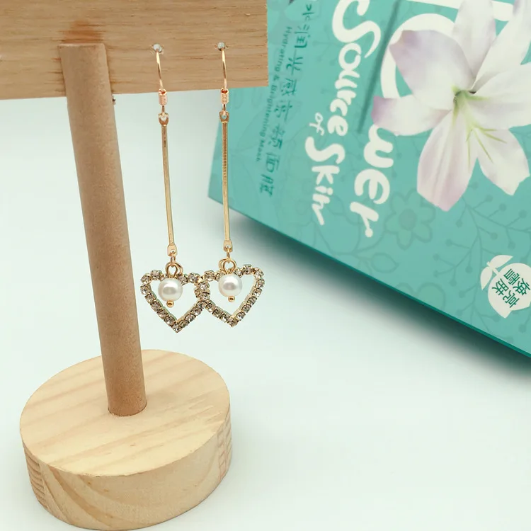 Korea long clip-on earrings imitation pearl heart clip on earing women clips no hole | Украшения и аксессуары