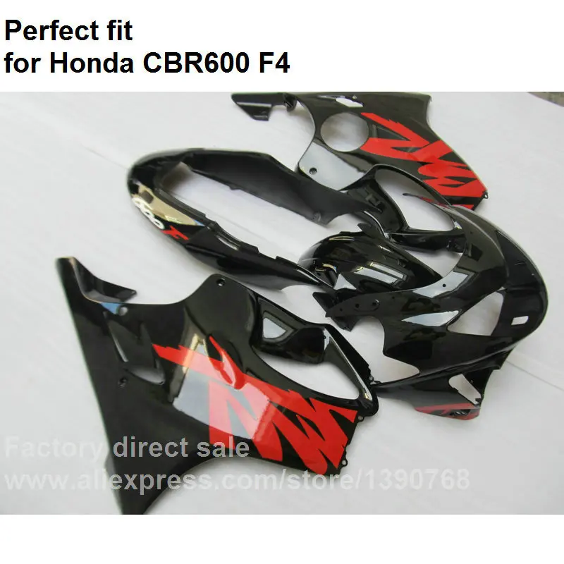 Мотоцикл обтекатель комплект для Honda CBR600 F4 1999 2000 Черный Красный Обтекатели CBR 600 99
