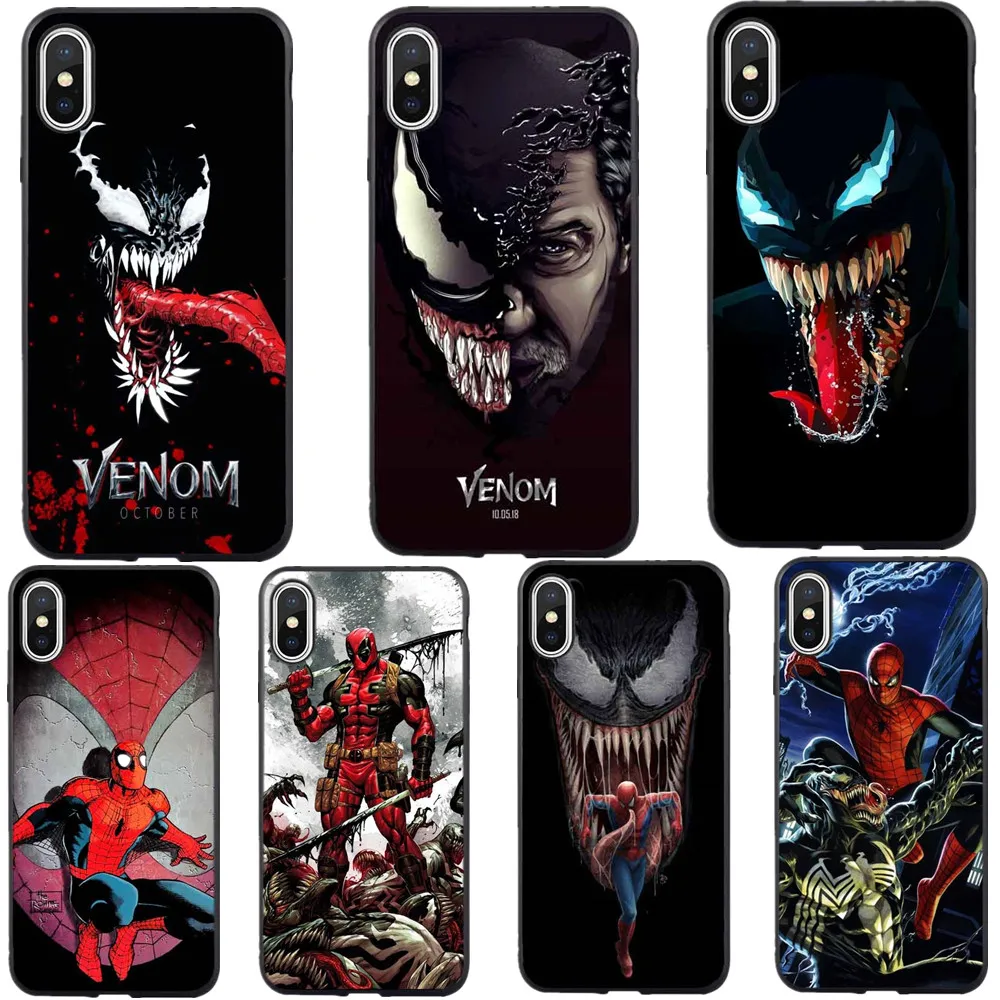 Чудо яд Человек паук Дэдпул мягкий чехол для телефона iPhone 5 S SE X задняя крышка 6s 6 7
