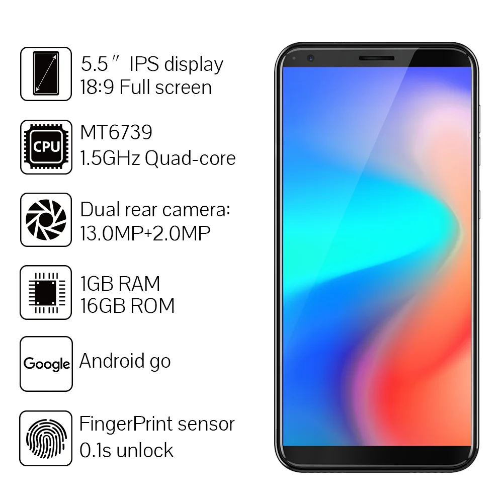 Cubot J3 Pro смартфон Android go 5 &quot18:9 полноэкранный MT6739 четырехъядерный задний двойной