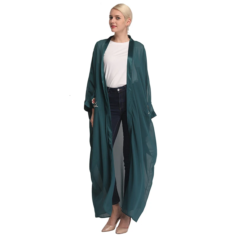 Женское длинное Кимоно размера плюс шифоновая сетчатая блузка Одежда с