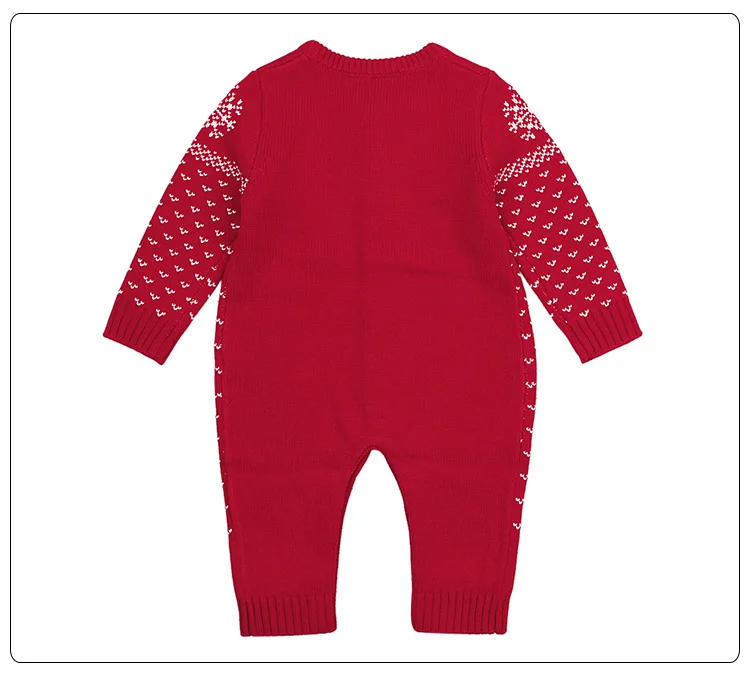Christmas Newborn Baby Boy Clothes Fashion Long Sleeve Print Knitted Baby Rompers Baby Girl Clothes Kids Jumpsuit