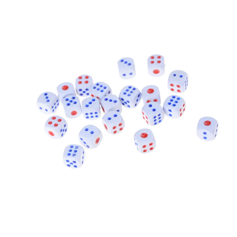 

20Pcs/set Acrylic 6 Sided Tricks Dice Game Toy For Party Fun Adult Novelty Gift Fun Toys 12 Mm