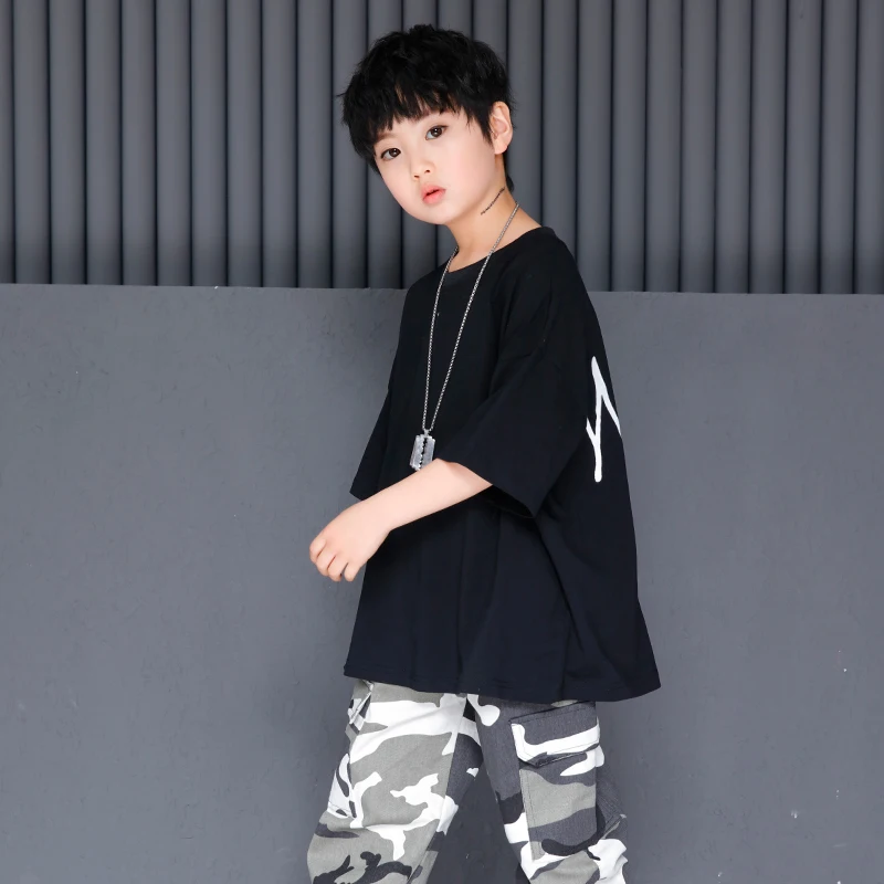 Свитанья детский костюм для танцев: хип-хоп, джаз, шоу, свободные досуговые брюки, черные.