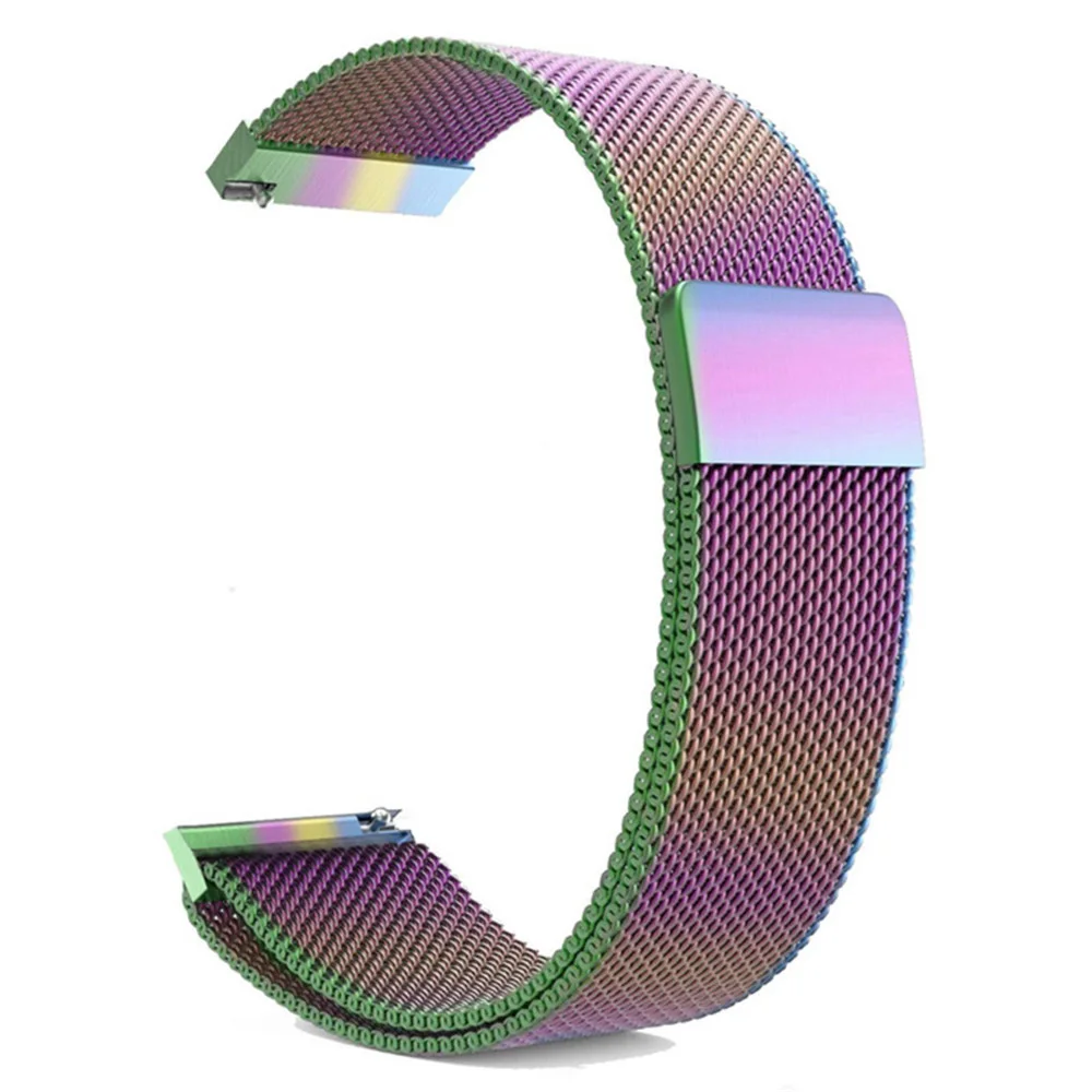 Colorful Металлический Миланский ремешок-петля для Xiaomi Huami Amazfit Bip 20 мм, ремешок для samsung gear S3 22 мм, сменный ремешок - Цвет: Colorful
