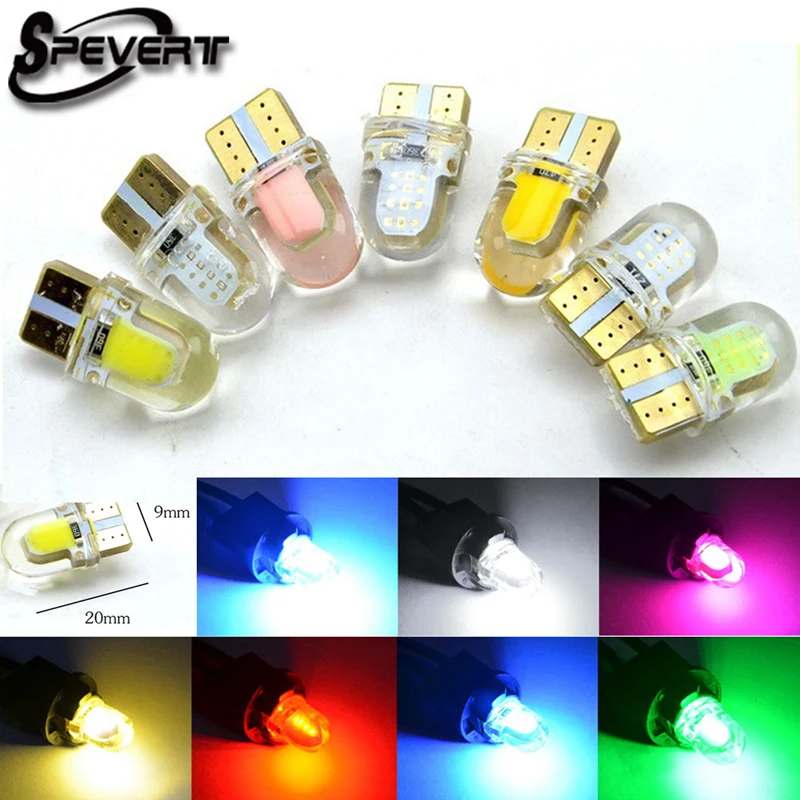 

Автомобильные светодиодные лампы SPEVERT T10 LED W5W, белые светодиодные лампы 194 168, СВЕТОДИОДНАЯ Лампа 501 COB с силиконовым корпусом, автомобисветод...