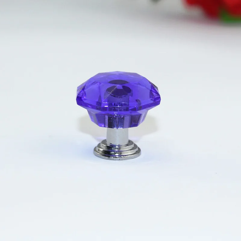 12 шт 25 мм кристалл Стекло акрил выдвижной ящик ручки шкафа и тянуть Diamond Форма