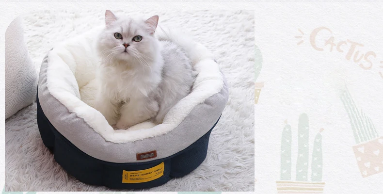Hoopet, кровать для питомца, согревающая, домашняя корзина для кошек, мягкая, зимняя, теплая, питомник для кошек, щенков, гнездо