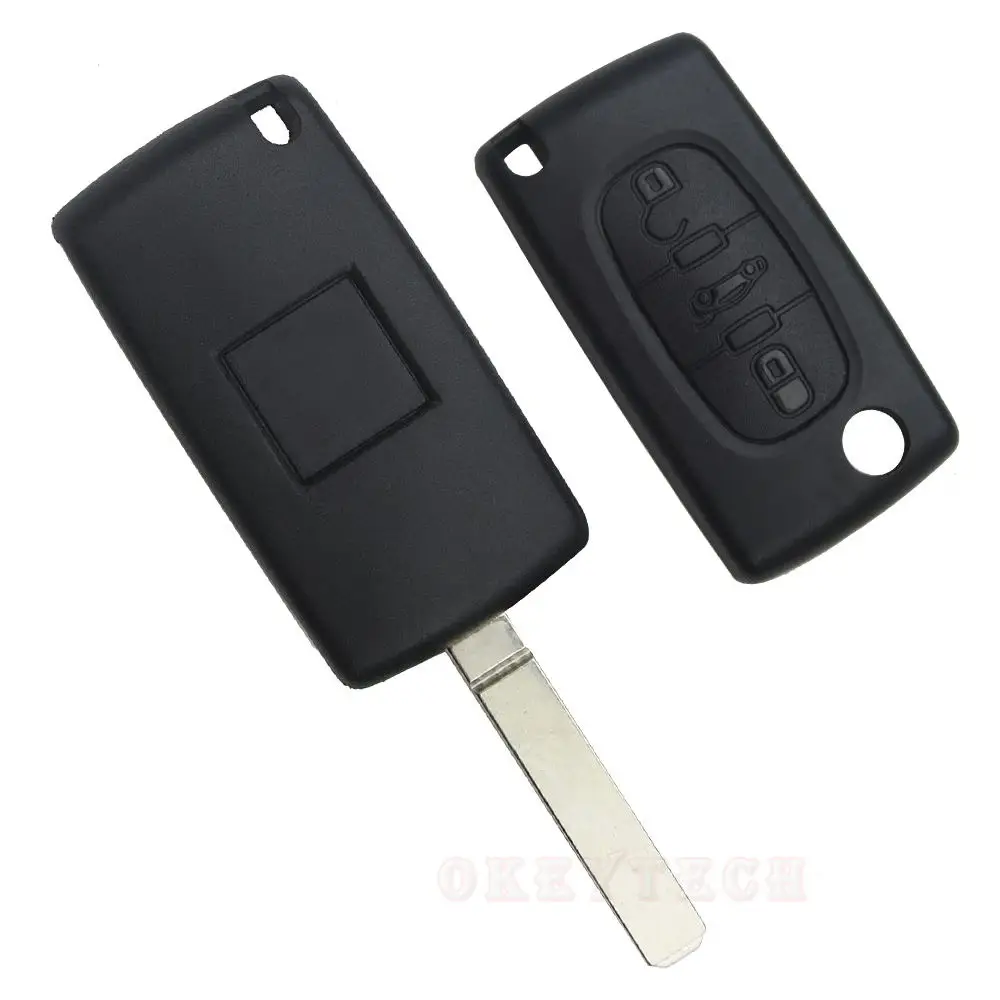 OkeyTech 2/3 кнопки флип-ключ для автомобиля в виде ракушки чехол для peugeot 107 207 307 307S 308 407 607 для Citroen C2 C3 C4 C5 C6 C8 Xsara