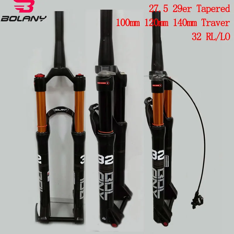 Велосипедная MTB воздушная вилка 27,5 29 ER Supension коническая через ось QR Quick Release 32 RL 100 120 140 мм для велосипедных аксессуаров Boalny