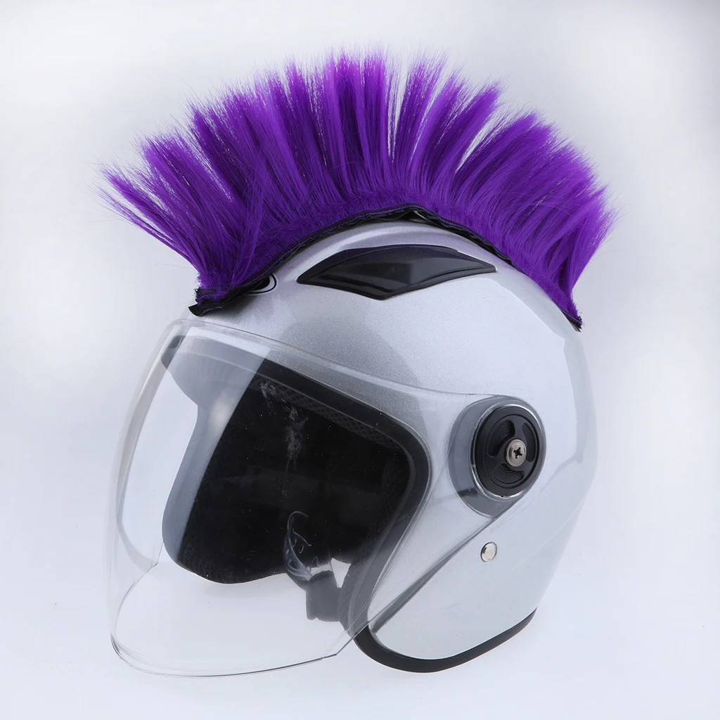 Purple DIY Шлем Mohawk волосы панк волосы для мотоциклов лыж сноуборд шлемы действительно уникальный и много удовольствия парик-могавк на шлем волос - Цвет: Purple