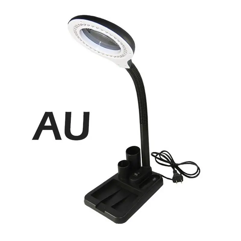 EU/US/UK/AU Plug, светодиодный светильник со стеклянными линзами, настольная Лупа 5X 10X, увеличительная настольная лупа, инструменты для ремонта, 40 светодиодный S - Цвет: AU
