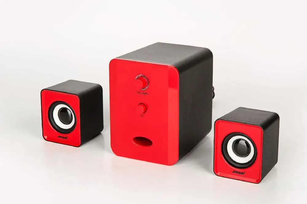 Ostart D-201 USB проводной комбинированный динамик портативный Проводной планшетный компьютер динамик стерео звук динамик s для ноутбуков ПК - Цвет: red