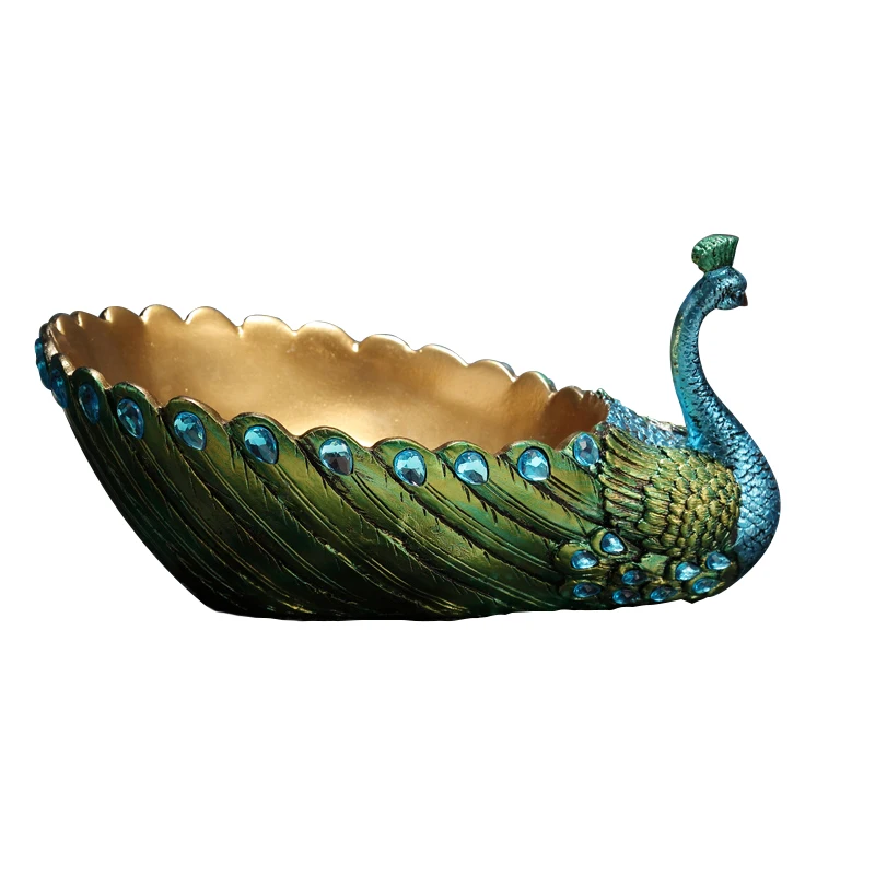 

Chinese Peacock dry fruit compote water table ornaments European style living room decoration Home Furnishing trumpet
