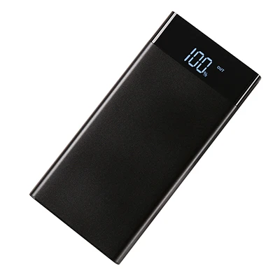Черный Power Bank 20000mAh портативное зарядное устройство Внешний 18650 аккумулятор внешний аккумулятор с двумя usb-портами повербанк для Xiaomi iPhone samsung huawei телефон - Цвет: Черный