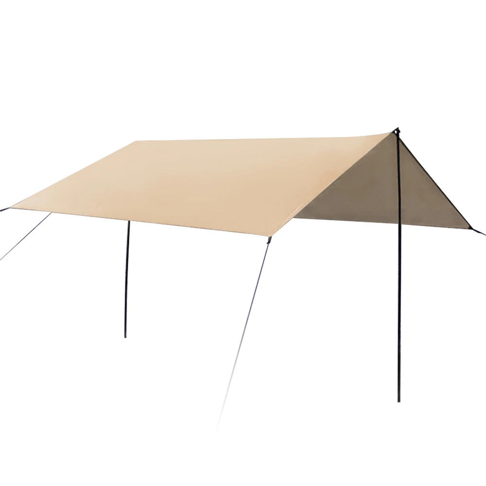 Khaki Style1 9.8ft x 9.8ft Lightweight Hammock Sun Shelter Shade Tent Tarp Awning Canopy for Outdoor Camping Hiking Backpacking Picnic - Цвет: Khaki Style1