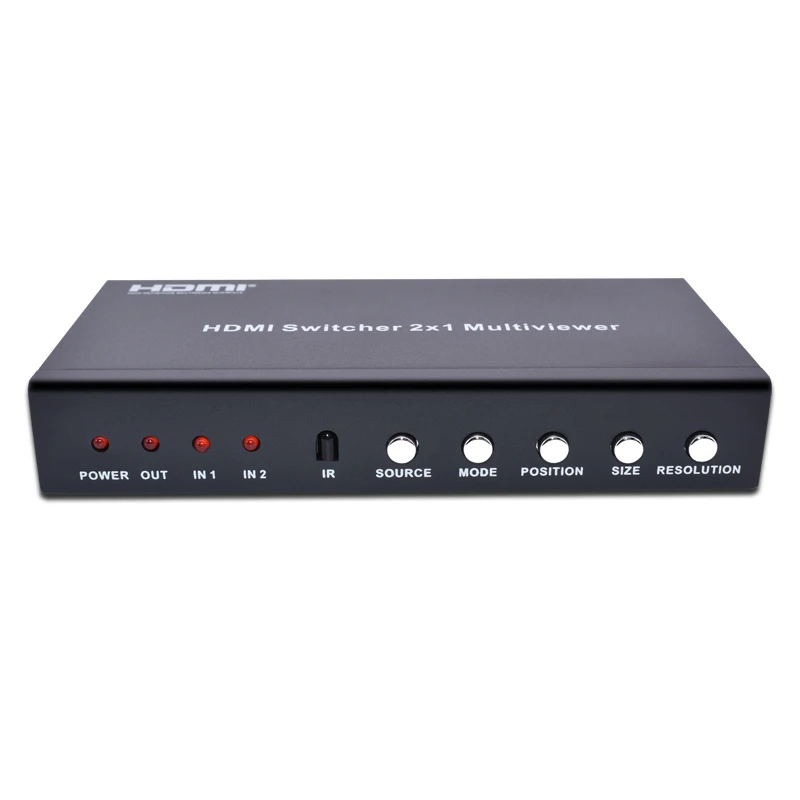 HDMI 2x1 мульти-просмотр с 2 портами PIP Hdmi переключатель плавно не черный экран RS232 IR