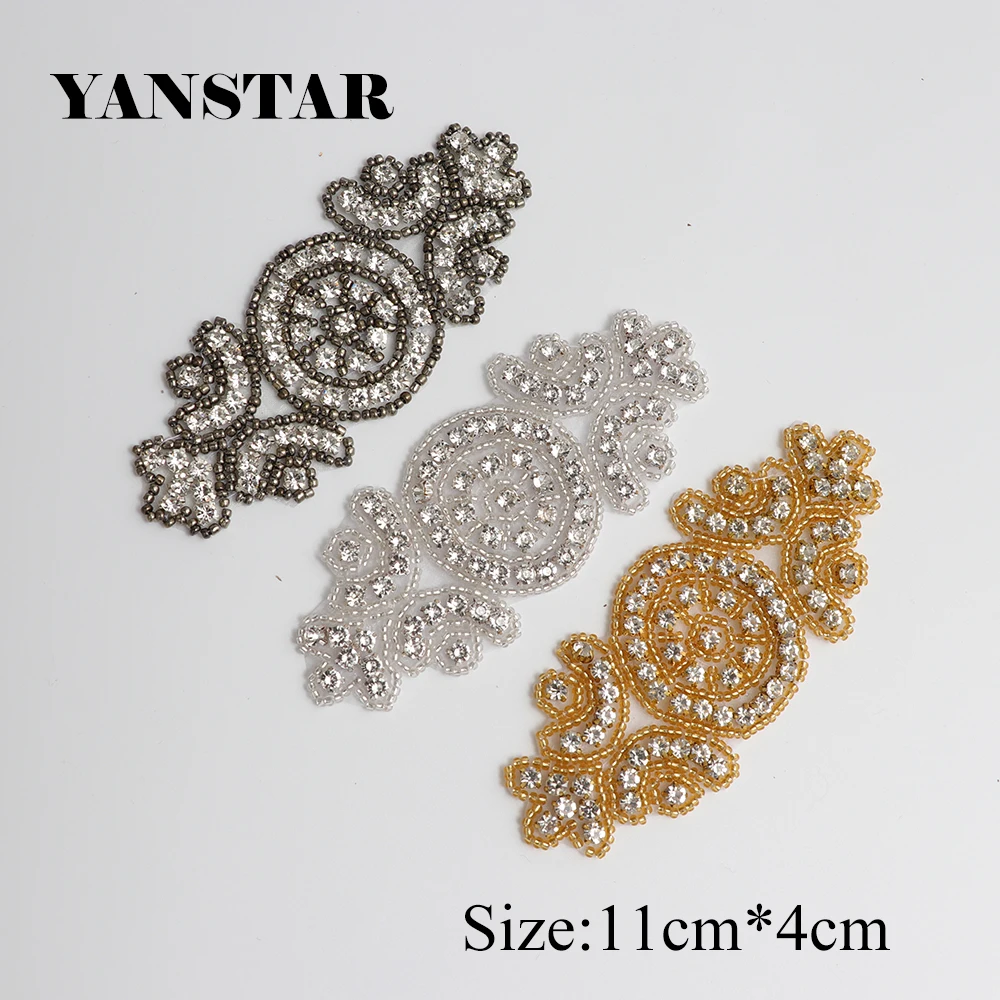 YANSTAR (2 шт.) бусины ручной работы для невесты DIY Кристалл Стразы Аппликации нашивка