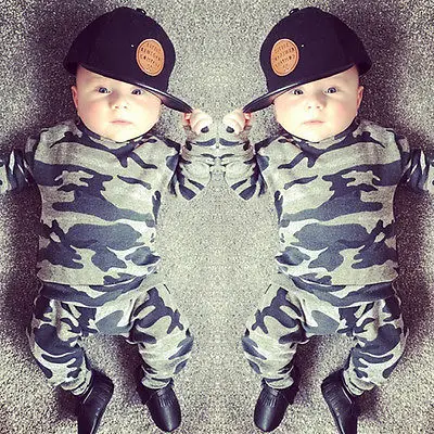 Citgeett/новый комплект одежды из 2 предметов для малышей камуфляжная одежда