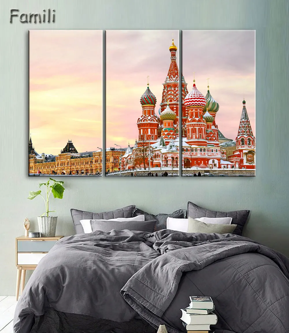 3 шт. настенный плакат для гостиной с изображением российского города|fabric posters|modern