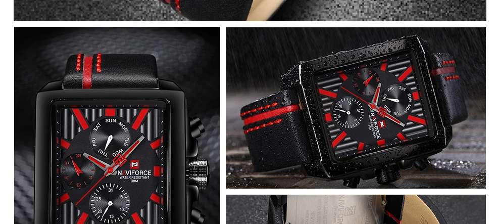 Naviforce Модные мужские кварцевые наручные часы водонепроницаемые спортивные часы Роскошные Лидирующий бренд кожа часы мужской Relogio Masculino