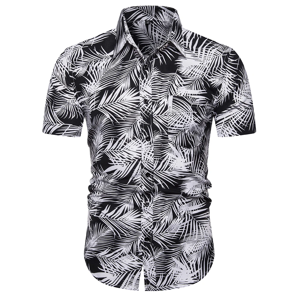 Men's Short Sleeve Print Shirt Men's Large Size Casual Shirt Stand Collar Loose Shirt Apparel Comfort Top men shirts