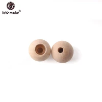 lets make baby teether 30pcs 12mm wooden beads big small hole bpa free wood teether diy play gym accessories teething toys