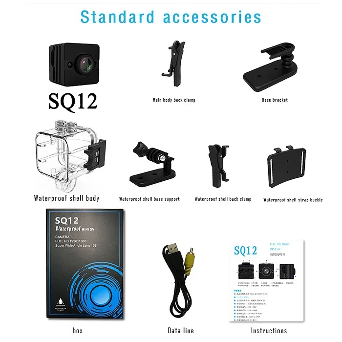 SQ11 SQ12 SQ13 SQ23 HD мини камера Micro Cam Espia Oculta Wifi беспроводной маленький IP цифровой видеорегистратор на велосипед Cachee Hide Video Tiny - Цвет: SQ12