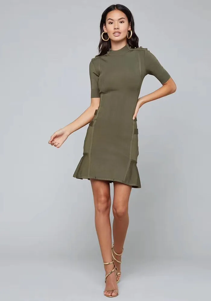 Высококачественное зеленое черное элегантное облегающее платье с коротким