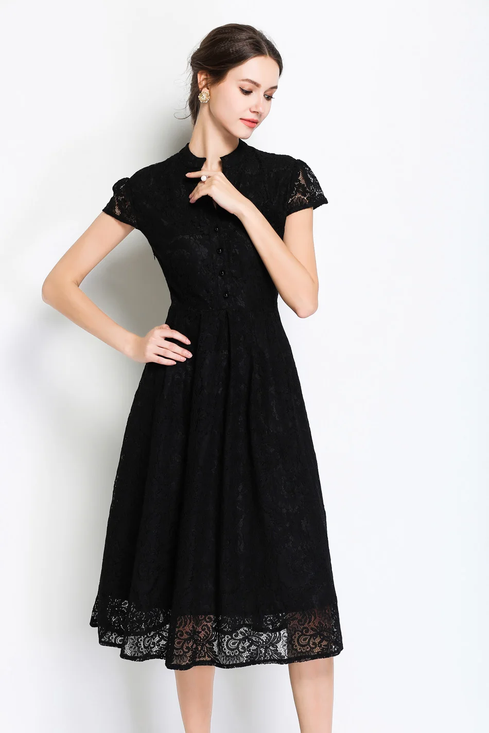 H Han queen, новинка, женское летнее кружевное вечернее платье, vestidos, высококачественное, для девушек, с v-образным вырезом, сшитое, модное, женское, тонкое, сексуальное платье