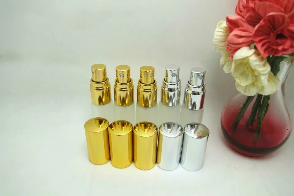 

Wholesale LG07MA-5ML gold and silver Frosted glass perfume spray bottle 100pcs/lot